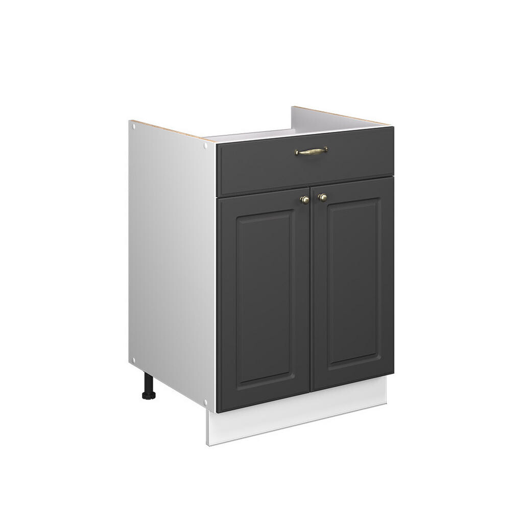 Vicco SPODNÍ SKŘÍŇKA PRO DŘEZ/VARNOU DESKU Fame-Line, Anthrazit-Gold Landhaus/Bílá, 60 cm se zásuvkou, bez pracovní desky