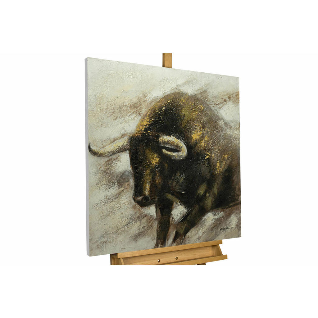 KUNSTLOFT RUČNĚ MALOVANÝ AKRYLOVÝ OBRAZ BÍLÝ/HNĚDÝ, 80/80 CM