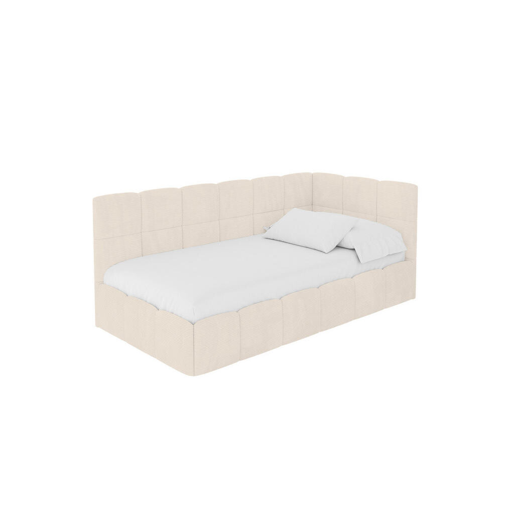 ALTDECOR JEDNOLŮŽKOVÁ POSTEL pro mládež s úložným prostorem vlevo, s matrací - LIVY 90x200 béžová