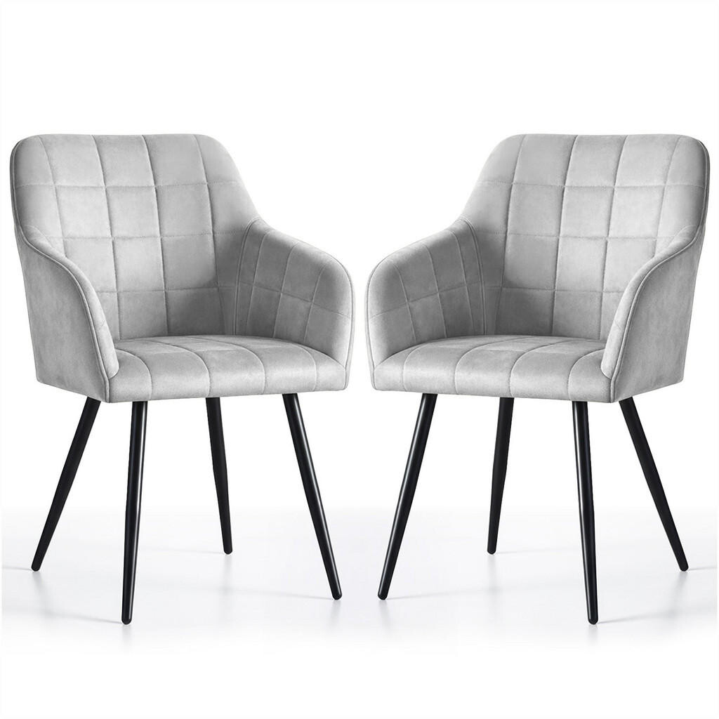 RAUMHIRSCH FURNITURE ČALOUNĚNÁ ŽIDLE, sada 2 ks, kovové nohy světle šedé, černé 54/82/58