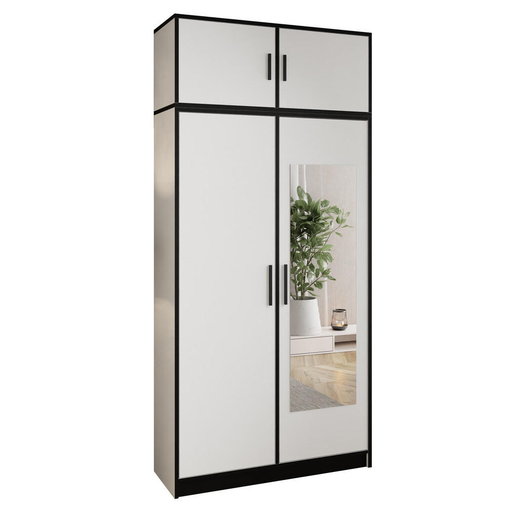 Kier Furniture ŠATNÍ SKŘÍŇ ROJ s nástavbou 2D Bílá