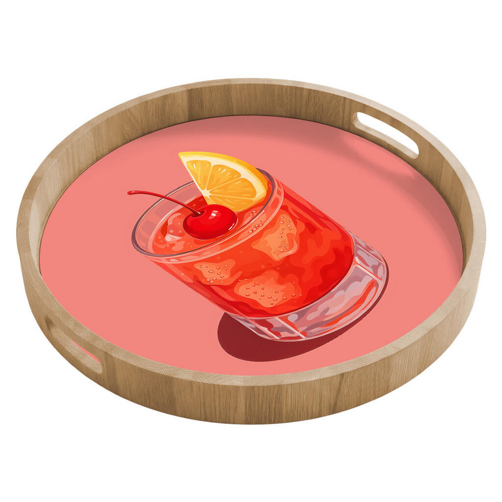 OnlyWow SERVÍROVACÍ PODNOS Sklenice - Kostky ledu - Citron - Třešeň 50x50 cm