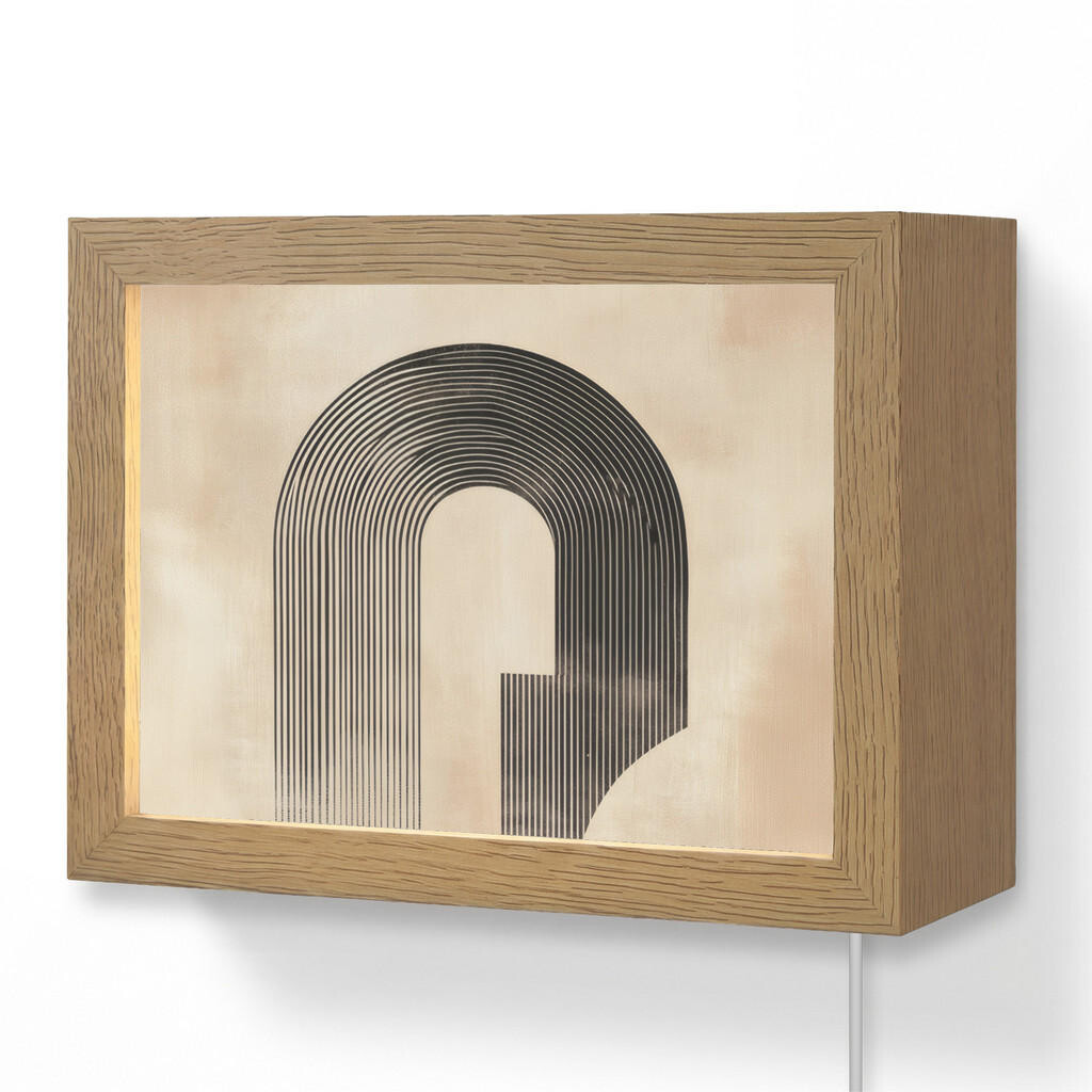 OnlyWow NÁSTĚNNÁ LAMPA Luk - Pruhy - Minimalistický - Černý 20x15 cm