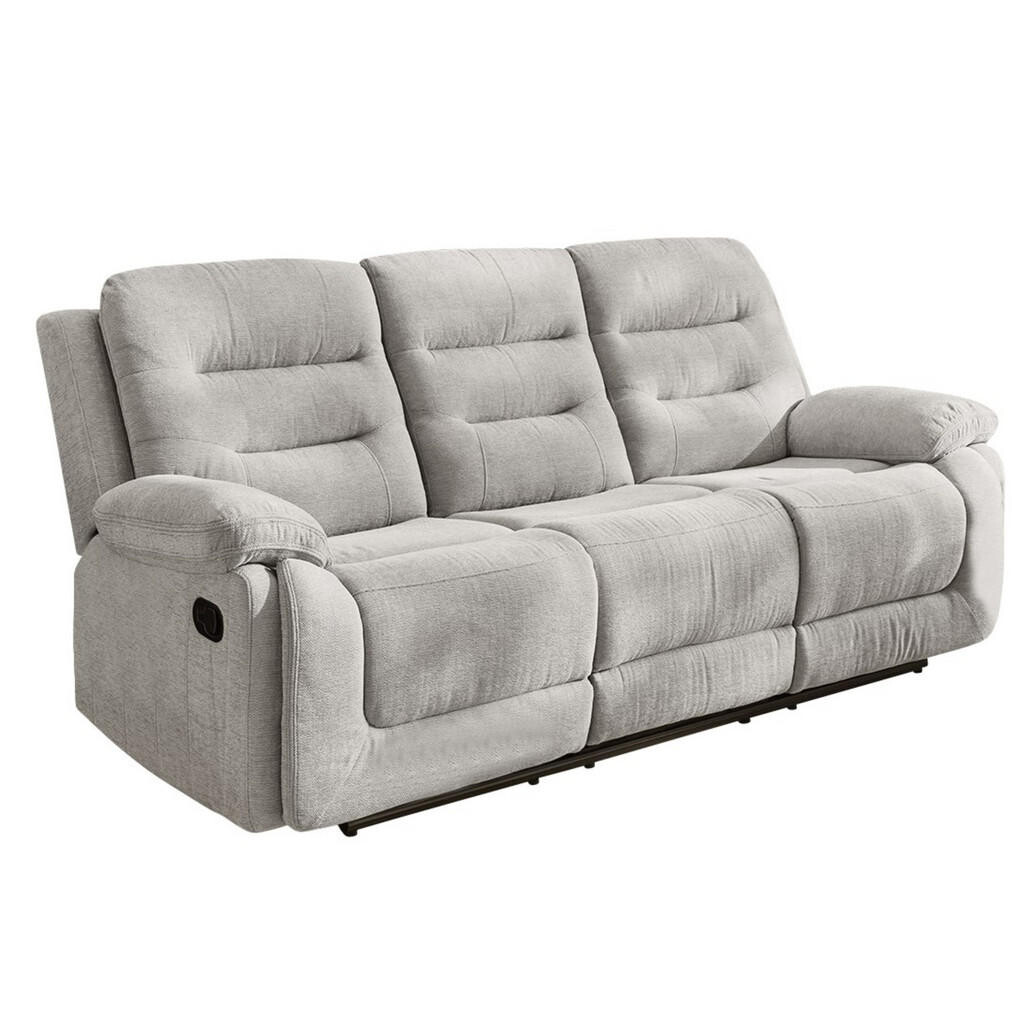 luma-home 3-MÍSTNÁ RELAXAČNÍ POHOVKA s pružinovým jádrem, Š220/H98/V103 cm, šedá ženilka / 15503