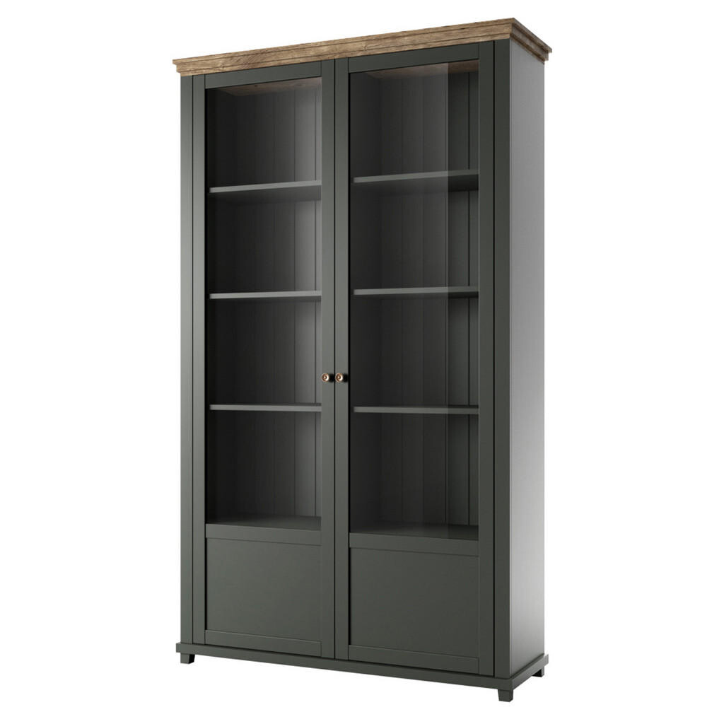 MASSENO VITRÍNA EVANDRO 126/200/42 cm Zelená