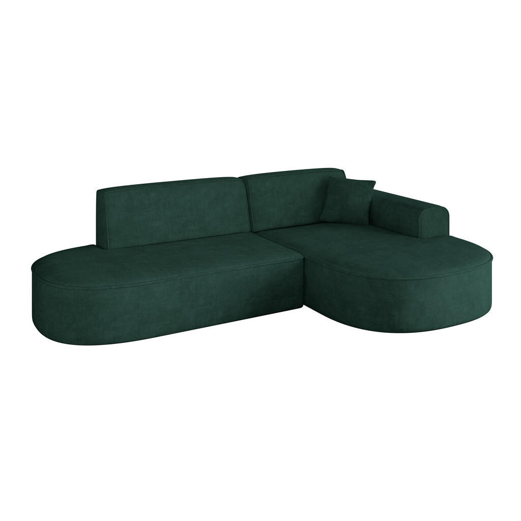ALTDECOR ROHOVÁ SEDACÍ SOUPRAVA s otomanem vpravo MARI-L1 – 243 × 171 × 79 cm, zelená, velur