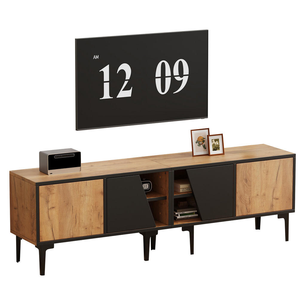 Redom TV stolek 160/36,5/45 cm s 4 úložnými prostory a 7 nohami, pro TV do 65