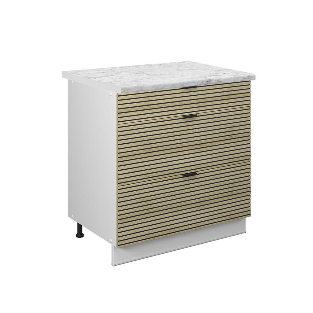 Vicco SPODNÍ SKŘÍŇKA KUCHYŇSKÉ LINKY Fame-Line Dubový panel 80 cm se 3 zásuvkami, PD Mramor