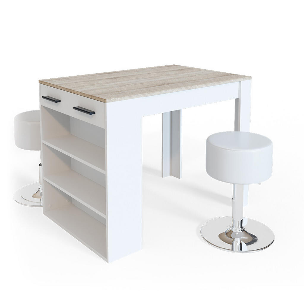 Vicco JÍDELNÍ SET Repose Sonoma/bílá 67 x 100 cm se 2 stoličkami
