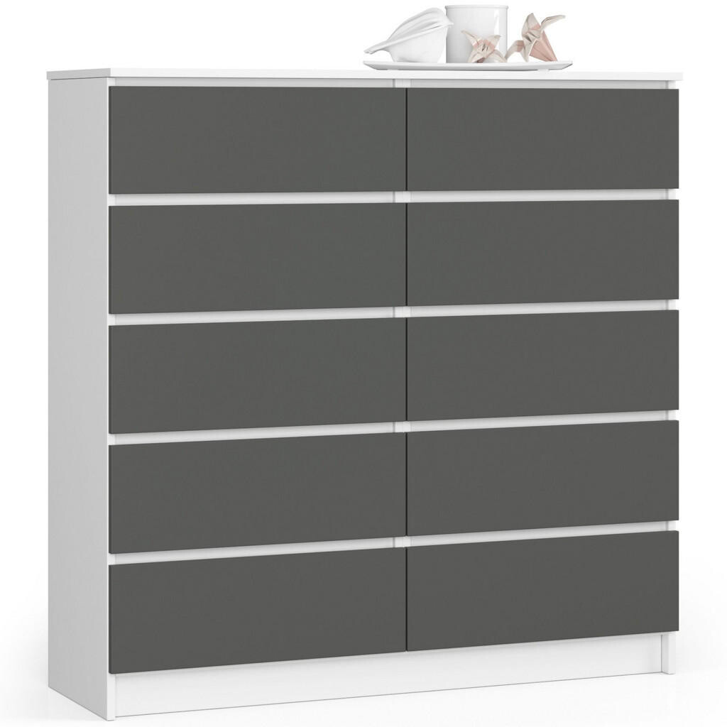 RAUMHIRSCH FURNITURE KOMODA bílá, grafitově šedá 121/120/40