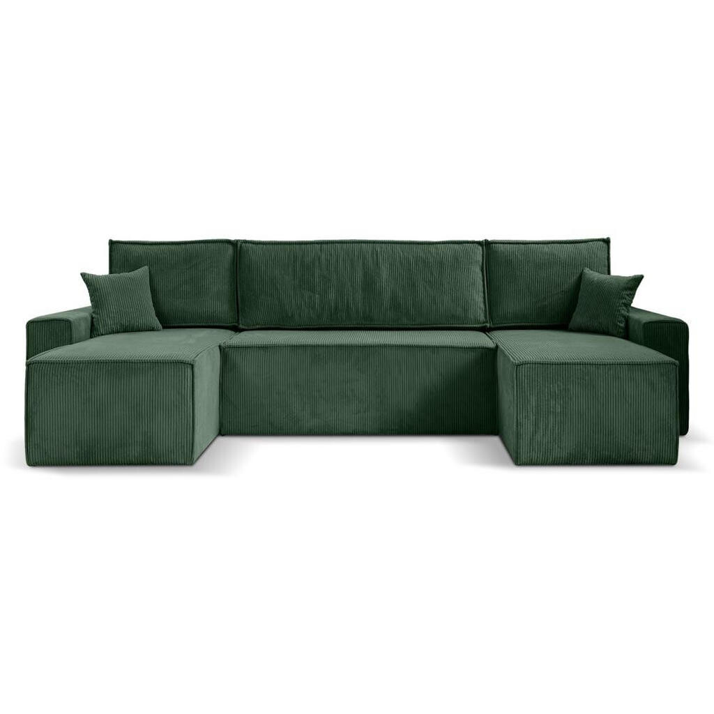 Beautysofa SEDACÍ SOUPRAVA Hektor U s funkcí spaní, 318 cm, tmavě zelená