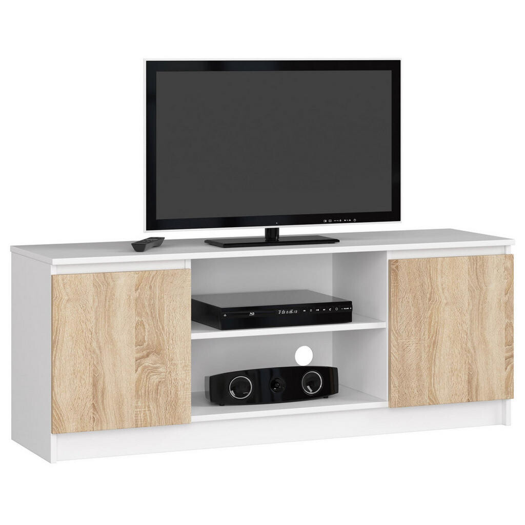 RAUMHIRSCH FURNITURE NÍZKÁ SKŘÍŇ Bílá, dub Sonoma 55/140/40