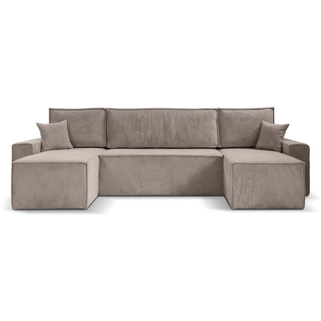 Beautysofa SEDACÍ SOUPRAVA Hektor U s funkcí spaní, 318 cm, cappuccino