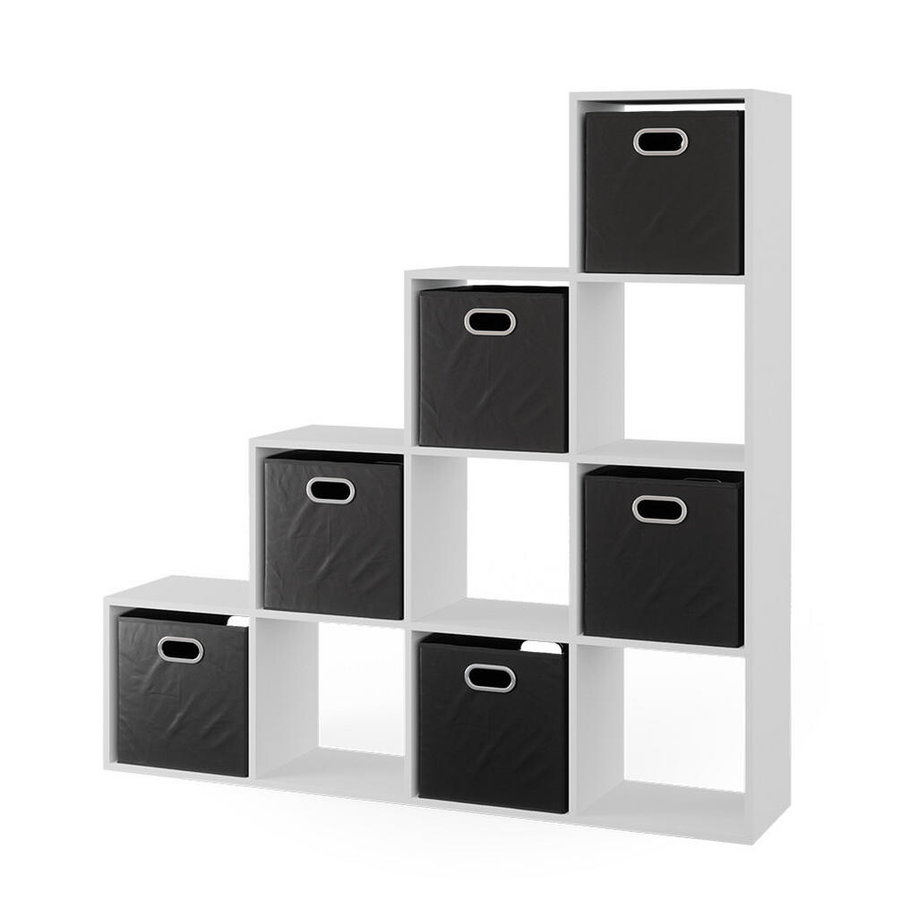 Vicco SCHODIŠŤOVÝ REGÁL Bílá 142.5 x 140 cm se 6 skládacími boxy