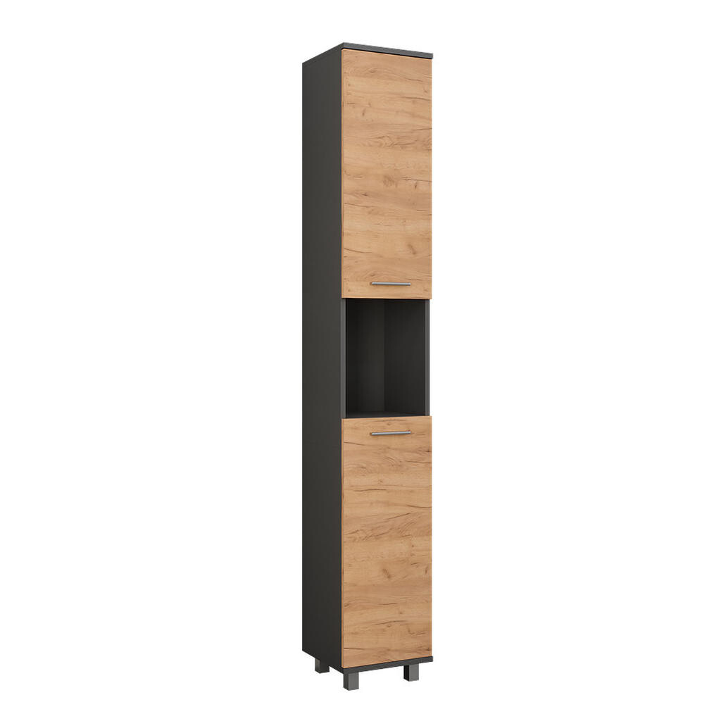 Vicco VYSOKÁ SKŘÍŇKA Ilias Antracit/zlatý dub 30.2 x 190 cm se 2 dveřmi