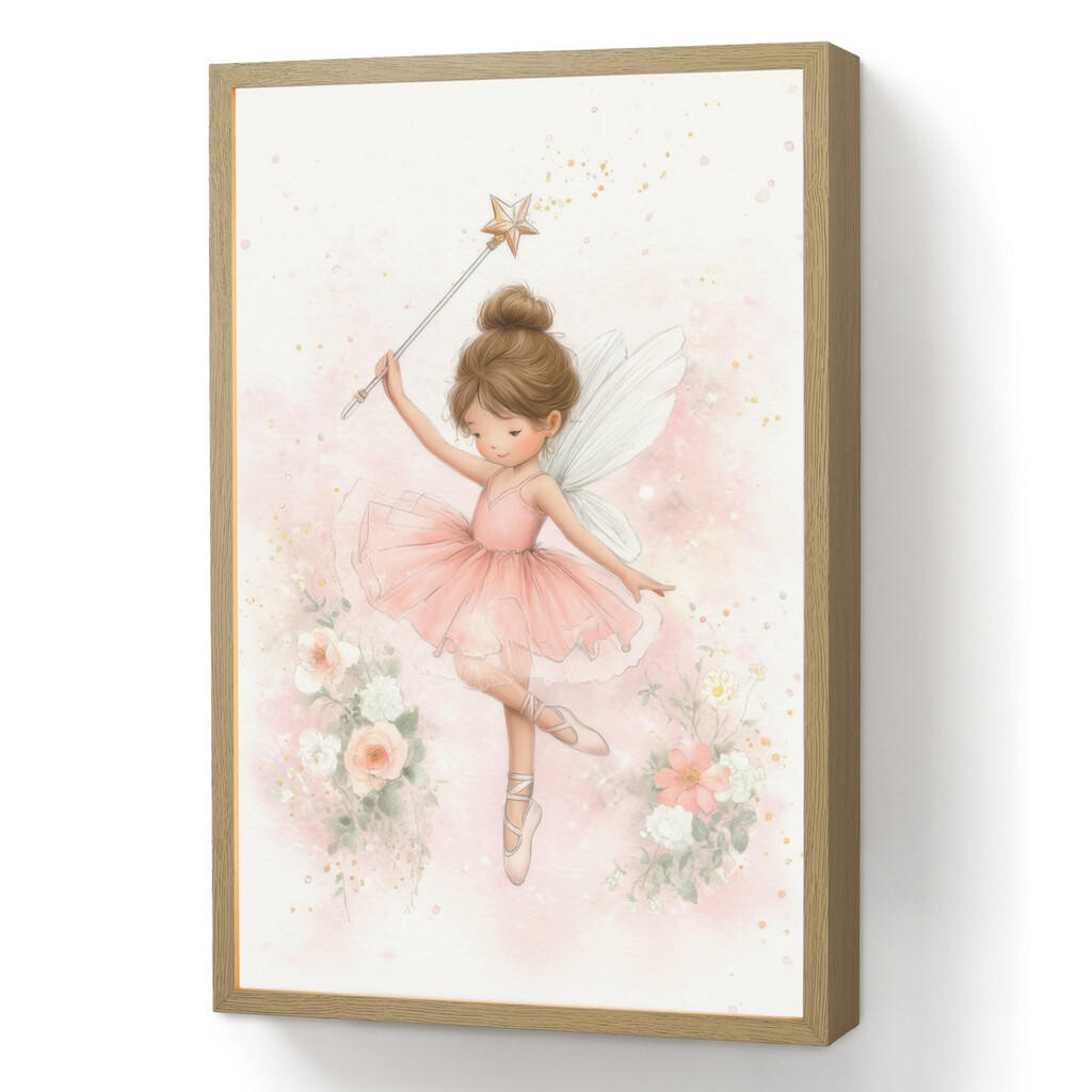 OnlyWow DOBÍJECÍ NOČNÍ LAMPIČKA Baletka - Víla - Květiny - Růžová 40x60 cm