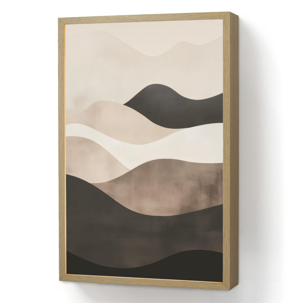 OnlyWow NÁSTĚNNÁ LAMPA S AKUMULÁTOREM Abstraktní - Krajina - Vlny - Krémová barva 40x60 cm