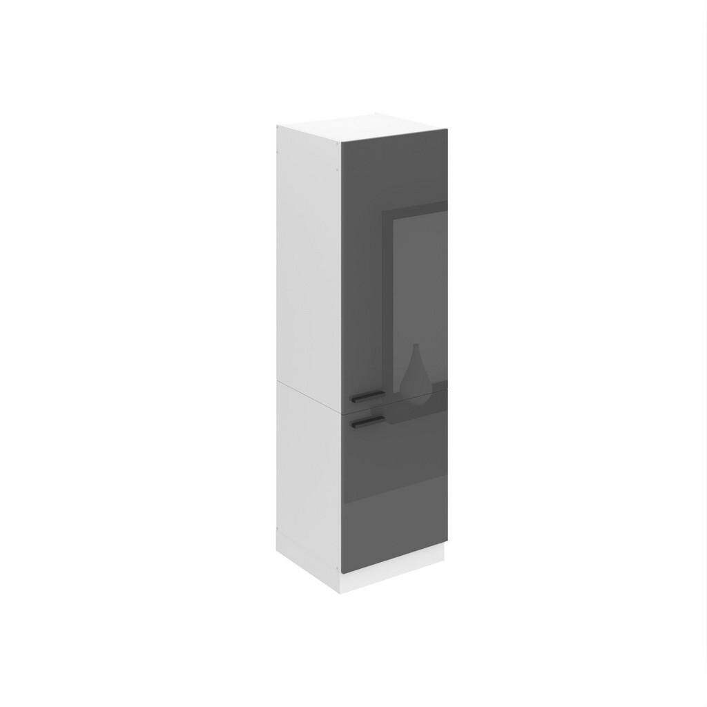 B BELINI GROUP VYSOKÁ SKŘÍŇKA SSL. 60x204 cm, s 2 dvířky, Stříbrná lesklá