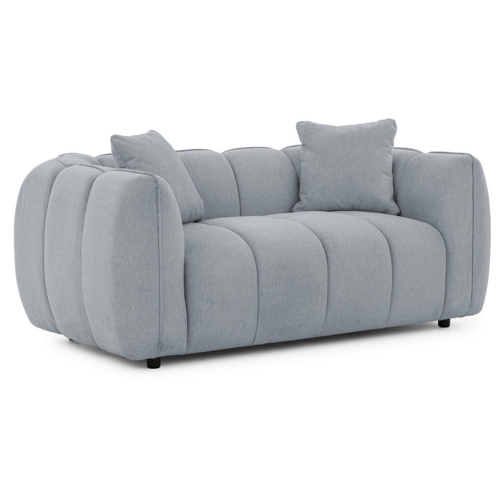 S-Style DVOUMÍSTNÁ POHOVKA Nubira v hluboce prošívaném designu Bubble z měkké strukturované látky v šedé barvě s moderním vzhledem