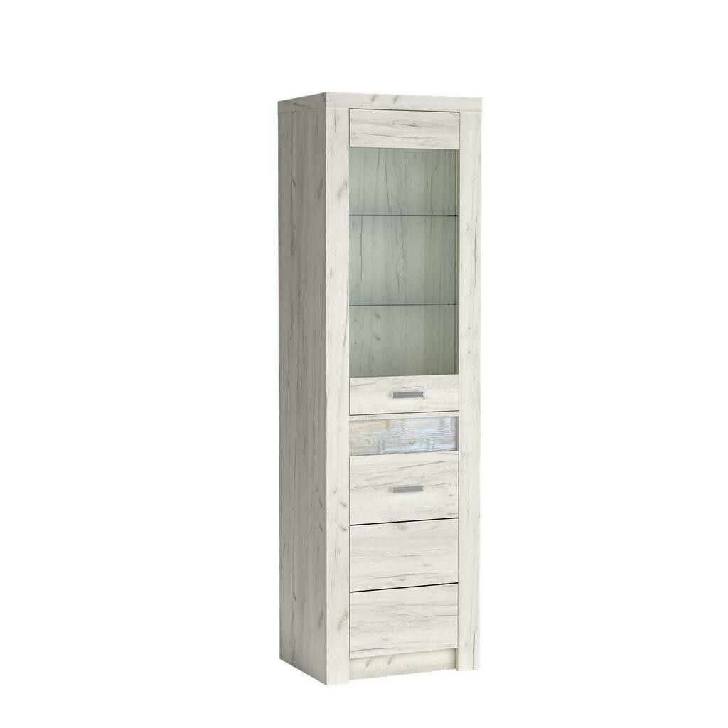 MASSENO VITRÍNA ZERI 56/192/42 cm Bílý dub
