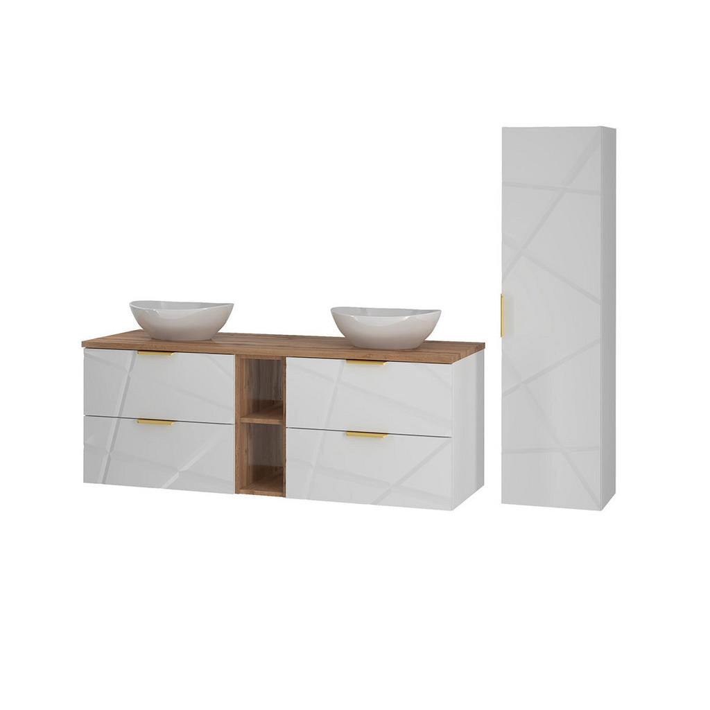 Petits-meubles KOUPELNOVÝ NÁBYTEK 140.6cm Aurora 2er-Set Bílá