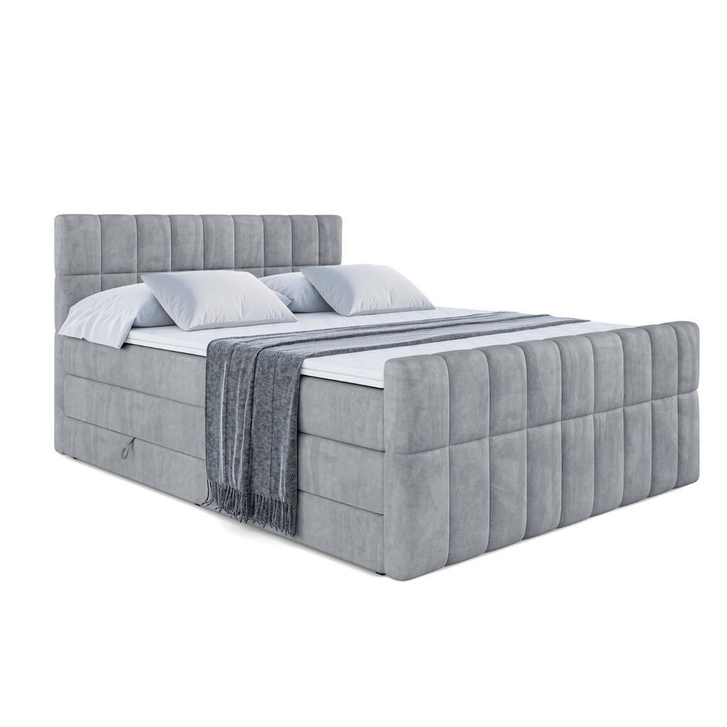 ALTDECOR POSTEL boxspring MIAMI-Z KING – 120 × 200 – H3/H4 – šedá