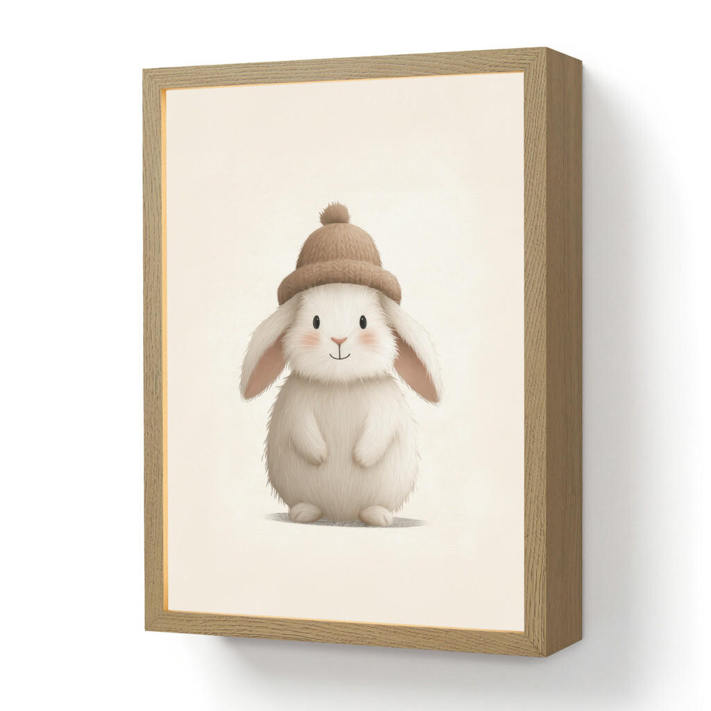 OnlyWow DOBÍJECÍ NOČNÍ LAMPIČKA Králík - Klobouk - Uši - béžový 30x40 cm