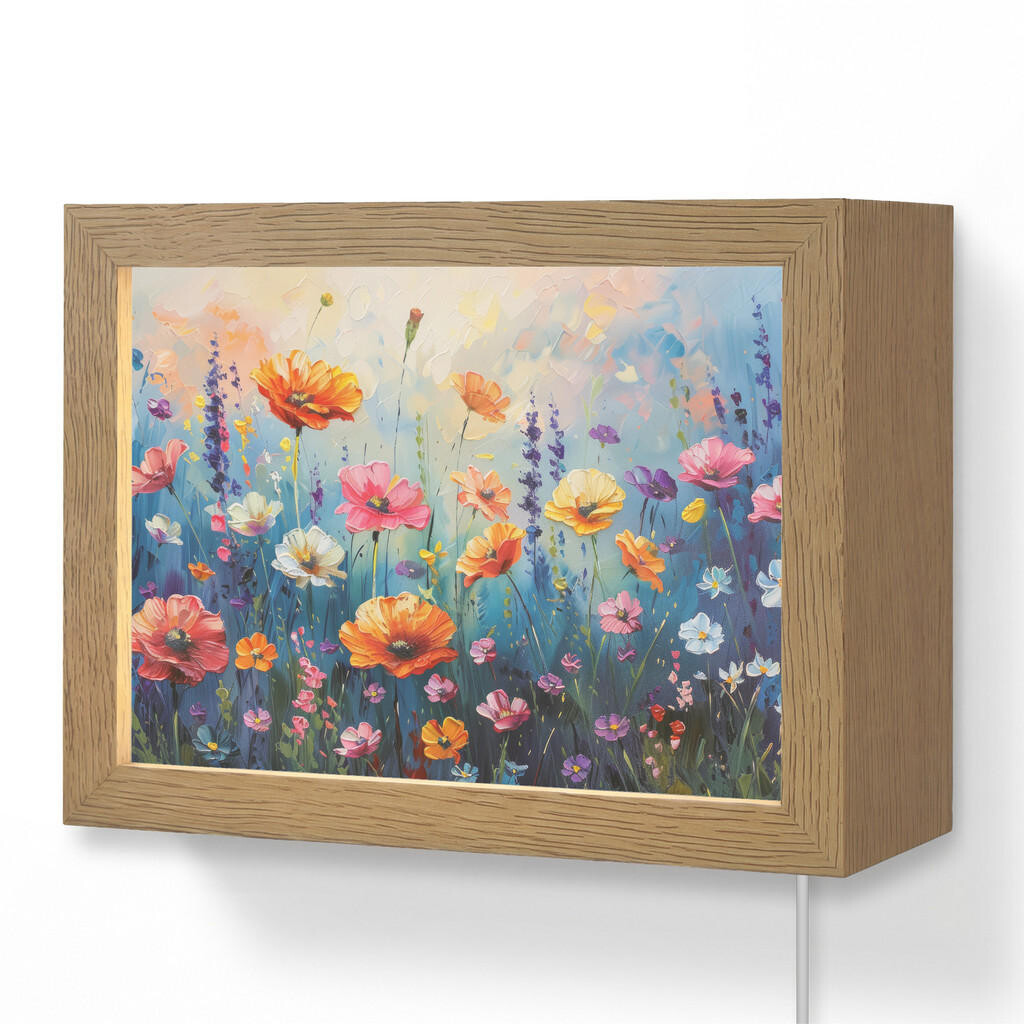 OnlyWow NÁSTĚNNÁ LAMPA Květiny - Příroda - Akvarel - Umění 20x15 cm