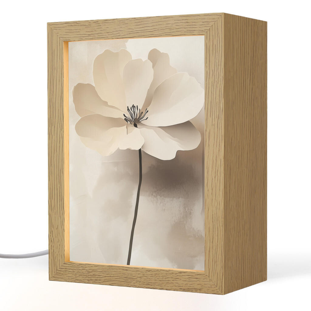 OnlyWow STOLNÍ LAMPA Květina - béžová - barva - stín 15x20 cm