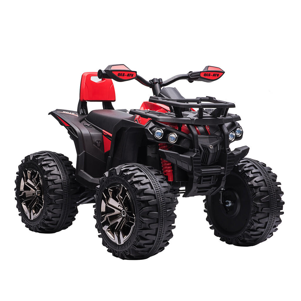 HOMCOM ELEKTRO-QUAD Dětská čtyřkolka se světlometem, dětská motorka s USB portem, červená