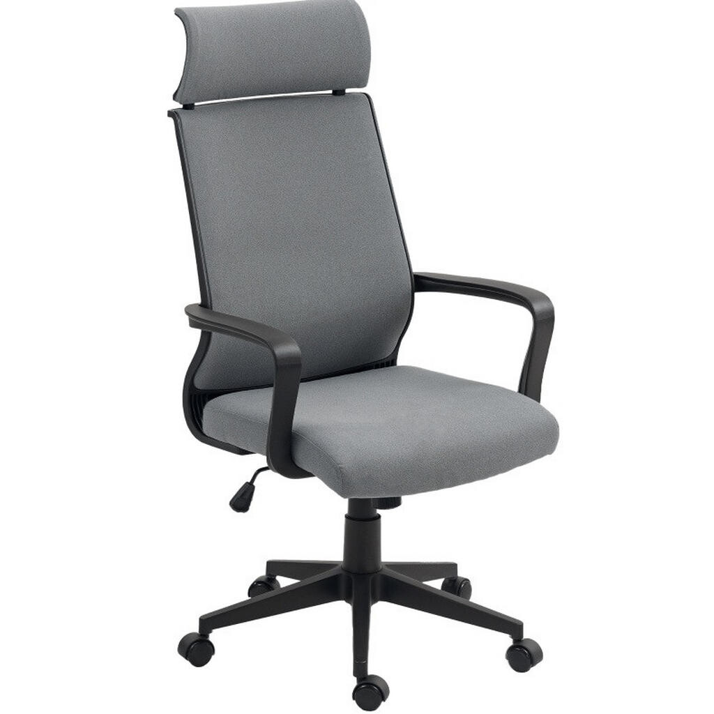 Redom KANCELÁŘSKÁ židle 60,5/69/109-117 cm s výškovým nastavením, houpáním a područkami, polyester, Tmavě šedá