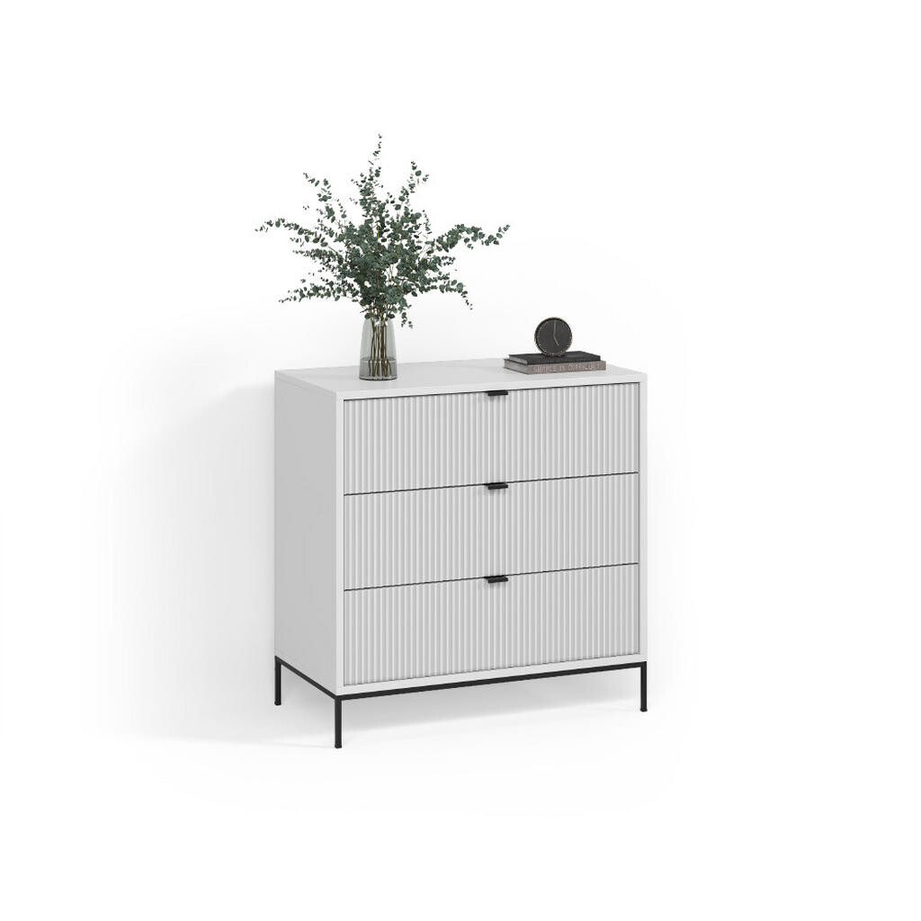 Livinity® KOMODA Aterno Bílá 42 x 81.2 cm se 3 zásuvkami