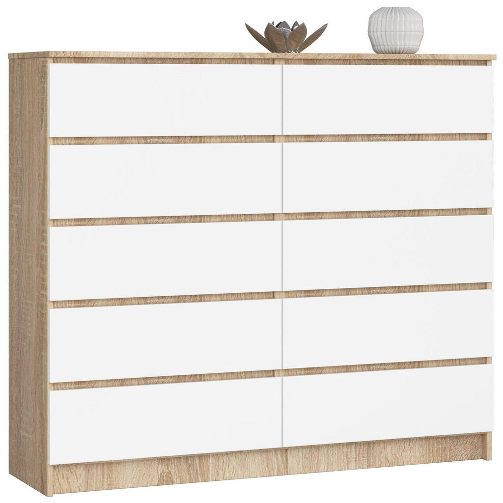 RAUMHIRSCH FURNITURE KOMODA Dub Sonoma, bílá 121/138/40