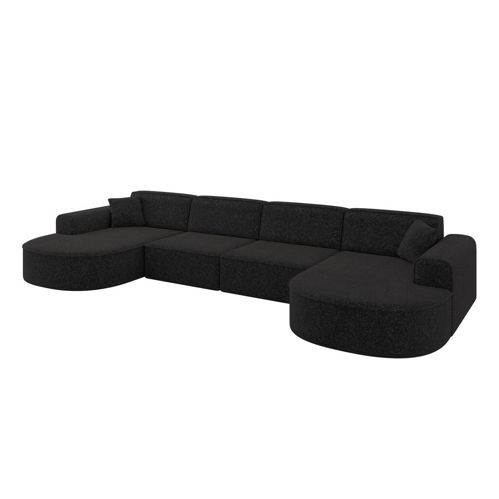 ALTDECOR SEDACÍ souprava MARI-U2 – 388 x 171 x 79 cm, černá Tissu