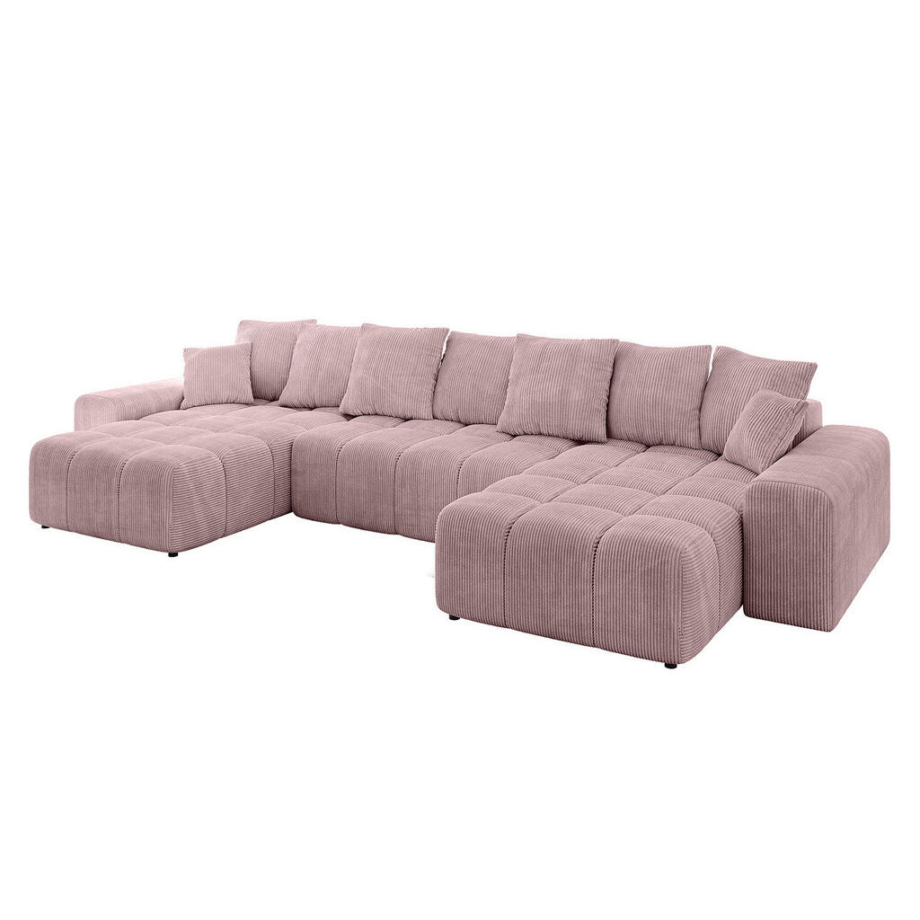 ALTDECOR SEDACÍ SOUPRAVA ENIL-U 401x189x68 růžový manšestr