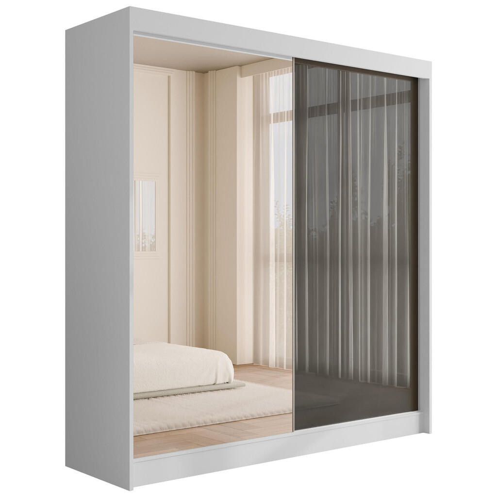 ALTDECOR ŠATNÍ SKŘÍŇ VESLI – 200 cm – bílá|šedá