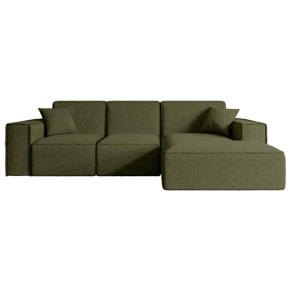 ALTDECOR ROHOVÁ SEDACÍ SOUPRAVA s otomanem vpravo SERRA-L – 266 x 169 x 80 cm, zelená buklé
