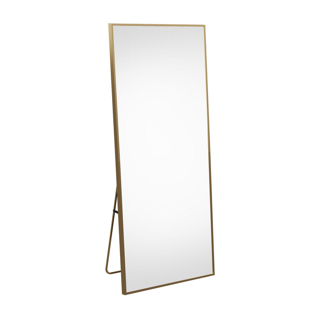 SHOPENTRA STOJACÍ zrcadlo 177x77 cm Zlatý obdélník Nadčasový design Nerozbitné