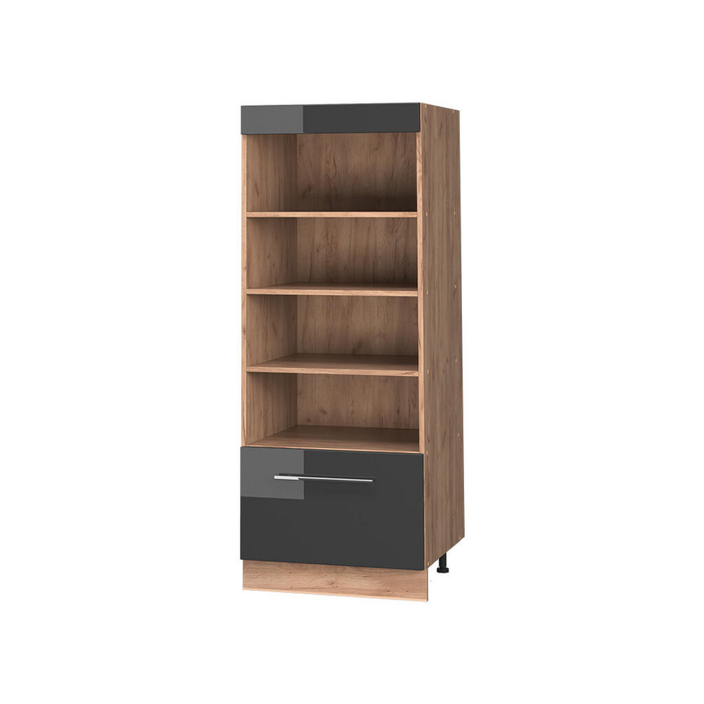 Vicco KUCHYŇSKÝ REGÁL Fame-Line, Antracitový vysoký lesk/Zlatý mocný dub, 60 cm