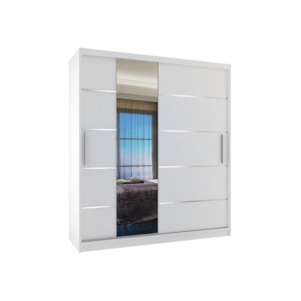 B BELINI GROUP POSUVNÁ SKŘÍŇ Verona MBP, Bílá Mat, 133 cm, se zrcadlem