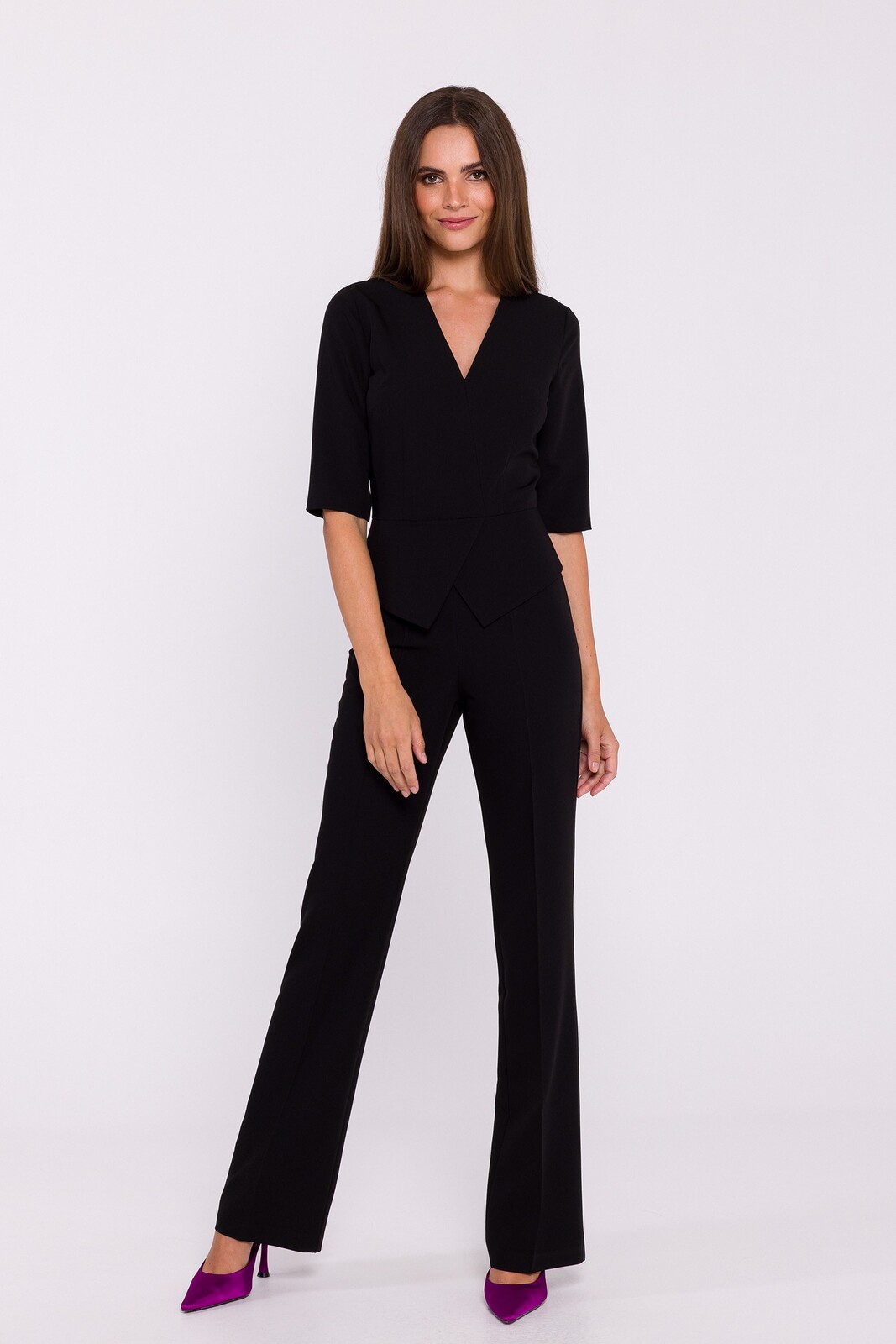 Stylove Woman's Peplum jumpsuit - black