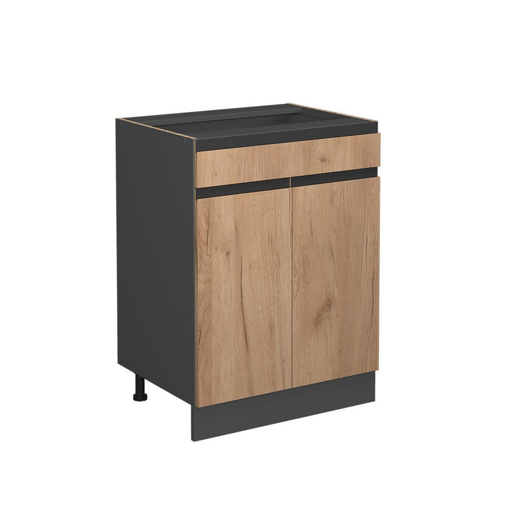 Vicco SPODNÍ SKŘÍŇKA KUCHYŇSKÉ LINKY R-Line Zlatý mocný dub 60 cm Tvar J, se zásuvkou, bez pracovní desky