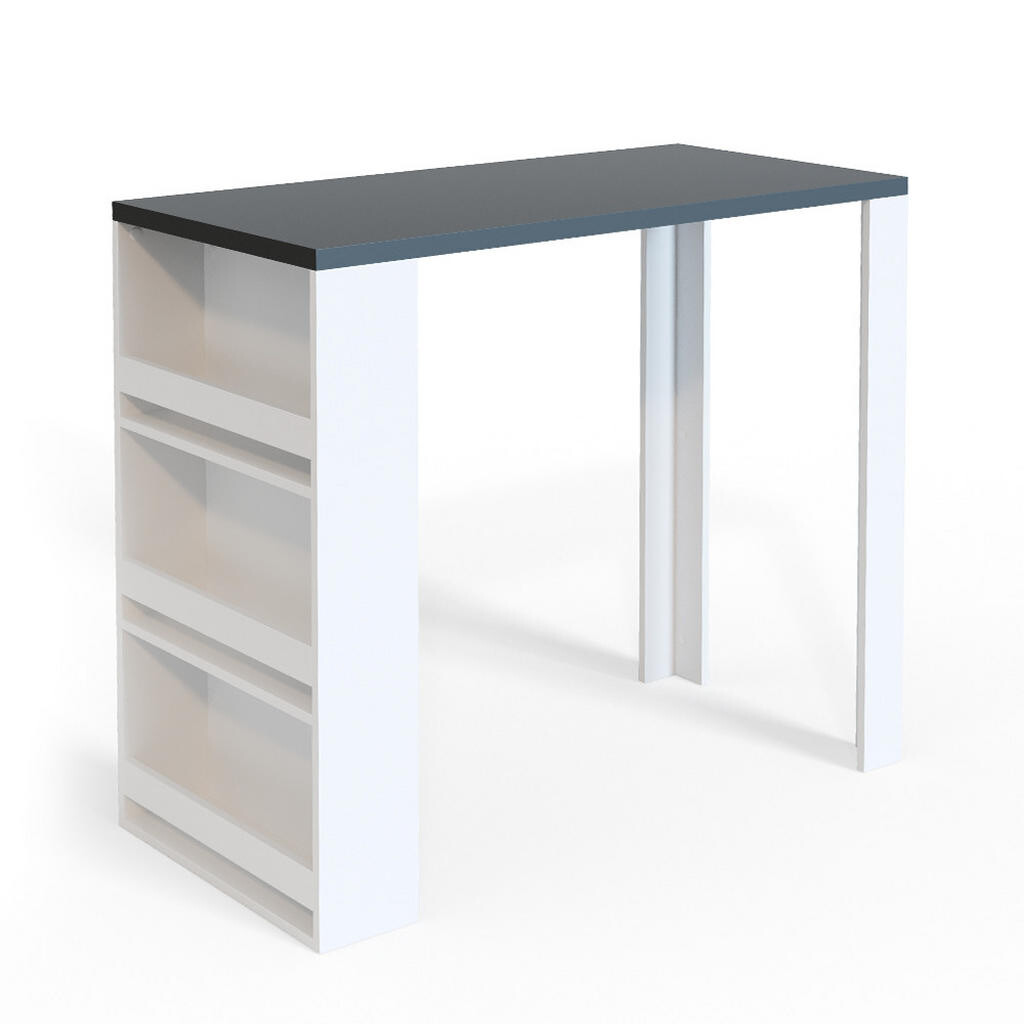 Vicco BAROVÝ STŮL Bílá/antracitová 57 x 117 cm se 3 přihrádkami