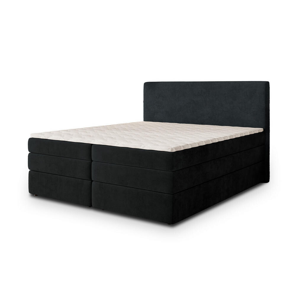 MASSENO POSTEL BOXSPRING MATERN 180x200 cm, s matrací a úložným prostorem, černá