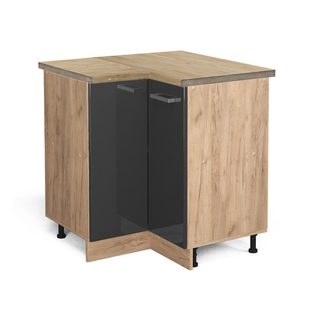 Vicco ROHOVÁ SKŘÍŇKA R-Line Antracitový vysoký lesk 75.6 cm , PD Dub