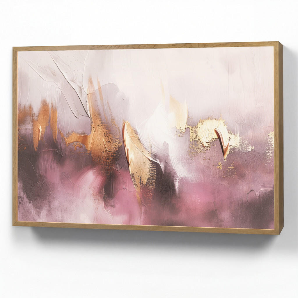 OnlyWow NÁSTĚNNÁ LAMPA S AKUMULÁTOREM Fialová - abstraktní - barva - zlatá 100x70 cm