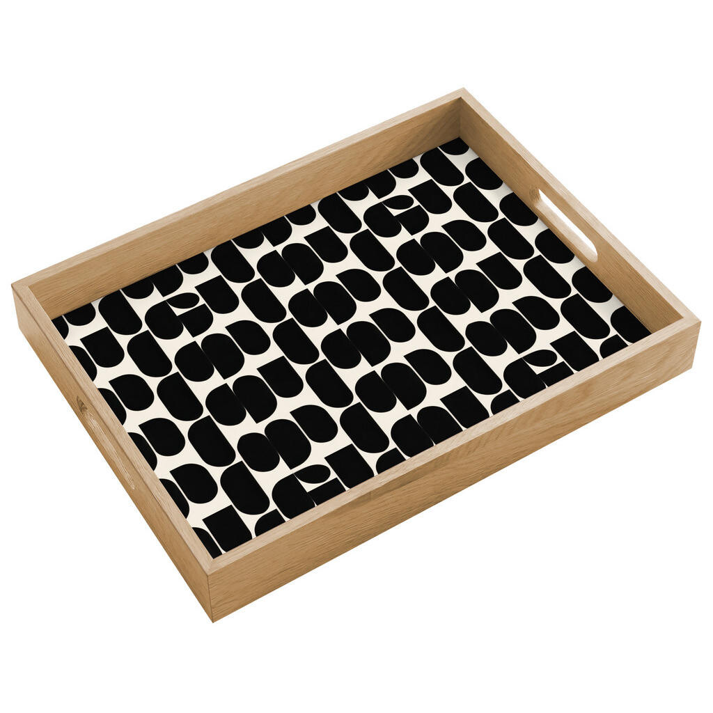 OnlyWow SERVÍROVACÍ PODNOS Moderní - vzorované - černé 40x30 cm