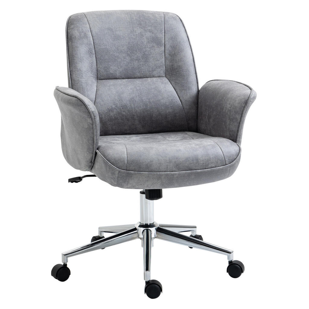 Redom KANCELÁŘSKÁ židle 67/69/92-102 cm výškově nastavitelná s houpací funkcí a ergonomickým polstrováním, Světle šedá
