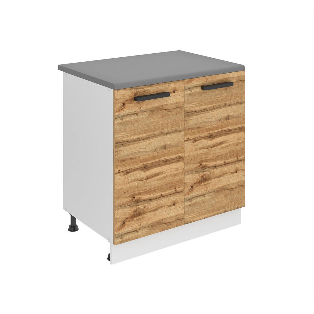 B BELINI GROUP KUCHYŇSKÁ SPODNÍ SKŘÍŇKA 80 cm SD, s pracovní deskou, s 2 dvířky, Dub Wotan