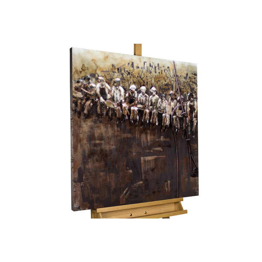 KUNSTLOFT KOVOVÝ OBRAZ OBĚD NA MRAKODRAPU, 80/80 CM